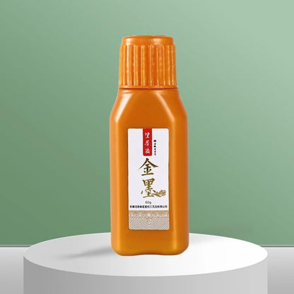 Gold Sumi Ink 60ml, Gold Chinese Calligraphy Ink, Brush and Calligraphy Practice Ink,Liquid Golden Carbon Ink, Manga Ink (2.03oz, Gold) - Crafty Corner