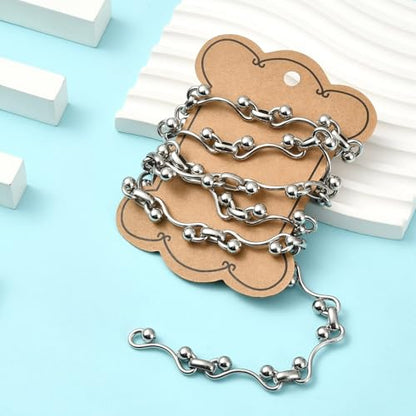 3.28 Feet(1m) 304 Stainless Steel Round Link Chains Stainless Steel Chain Link for Jewelry Making DIY Accessories - 29x18mm and 10.7x2.8mm