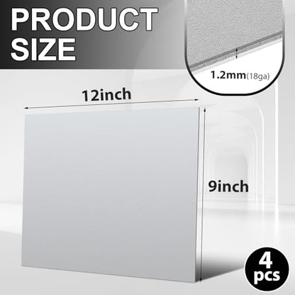 4 Pcs Mild Steel Sheet Cold Rolled 18 Gauge Metal Plate Weldable Metal Sheets for Professional Industrial DIY Use (4.32 Sq Ft)