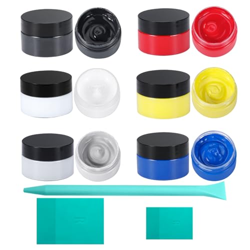 6 Color Chalk Paste Paint Kit with 3 Mini Silicone Squeegees (9 Count)