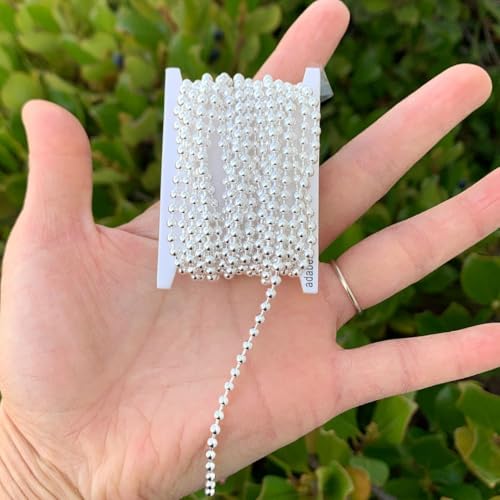 5 Feet Real 925 Sterling Silver Ball Bead Chain Link Findings 3mm (5 Foot)
