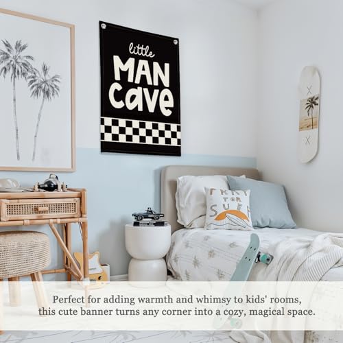 Little Man Cave Boys Room Wall Decor Banner