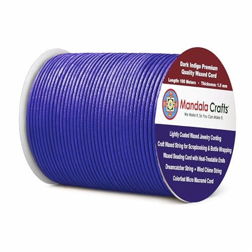 1.5mm Dark Indigo Waxed Cord (327 Foot)