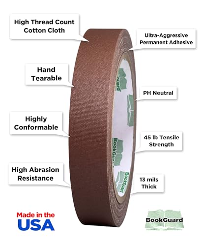 3 4 Inch Brown Book Repair Cloth Tape 15 Yard Roll