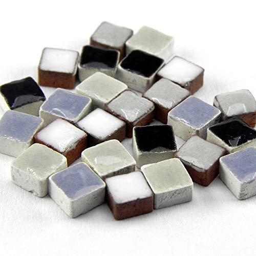 1000 Units Moroccan Tiles for DIY Mosaic Artwork Home Decoration 0.19inch 5mm Mix Black White (1000 Count)