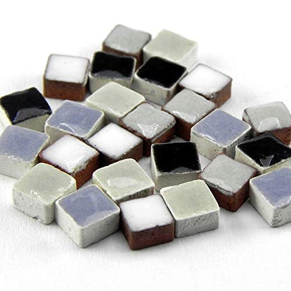1000 Units Moroccan Tiles for DIY Mosaic Artwork Home Decoration 0.19inch 5mm Mix Black White (1000 Count)