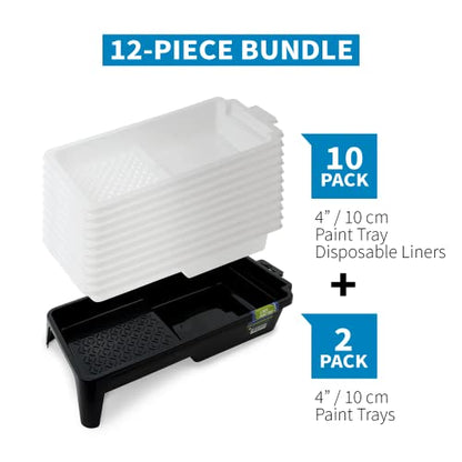 PD 4 Inch Paint Roller Tray and Liner Bundle