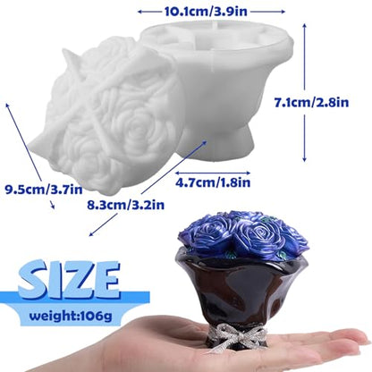 Rose Jar Resin Mold with Lid