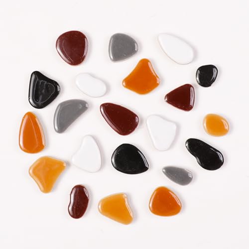454g (1 LB) Mosaic Ceramic Tiles for Crafts Bulk Mini Pebbles Mosaic Making Supplies, Small Mosaic Tile Broken Tiles for Crafts Kit Adult Mosaics Craft Kits Coffee Mix (OP104) (220 Count)