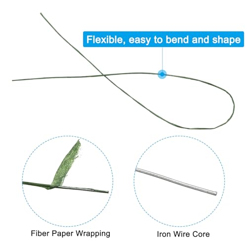 26 Gauge 16" Floral Stem Wire Paper Wrapped Iron Artificial 100Pcs