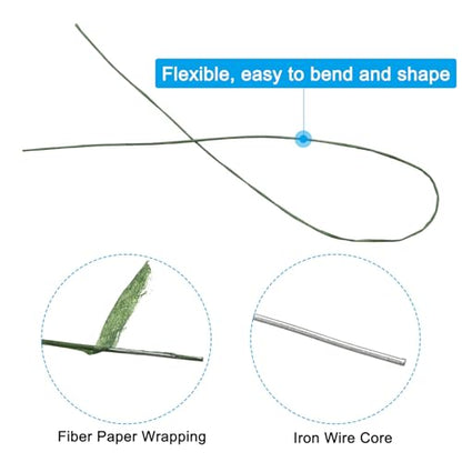 26 Gauge 16" Floral Stem Wire Paper Wrapped Iron Artificial 100Pcs