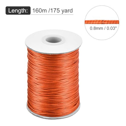 Waxed Cord 0.8mm Waxed Polyester Cord 175 Yard Wax String for Bracelet Making