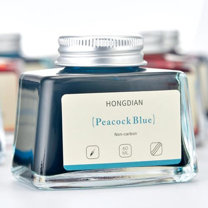 Hongdian Fountain Pen Bottled Ink Peacock Blue Color