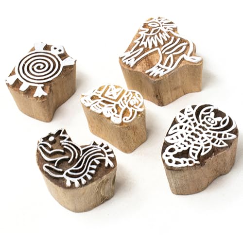 Wooden Animal Print Stamp (5 Count)
