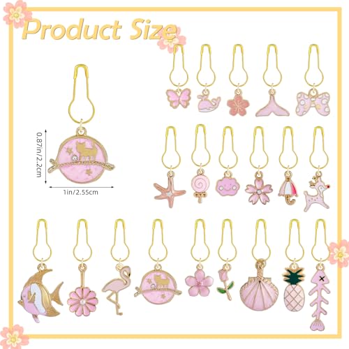 20Pcs Cute Mixed Pink Stitch Markers (20 Count)