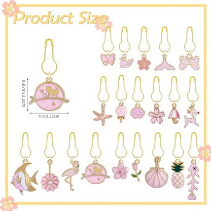 20Pcs Cute Mixed Pink Stitch Markers (20 Count)