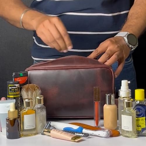 Leather Toiletry Bag for Men