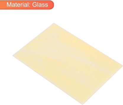 MECCANIXITY 2 Pcs Stained Glass Sheet Mosaic Tile 7.9 Inch x 5.9 Inch Light Brown Stained Glass Sheets for Crafts DIY Art Project