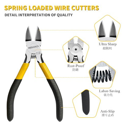 Wire Cutter 5 inch Cutting Pliers Diagonal Cutter Snipper 5 Pack