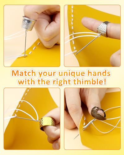 Thimble Kit 7 PCS Sewing Thimbles for Hand Sewing (7 Count)