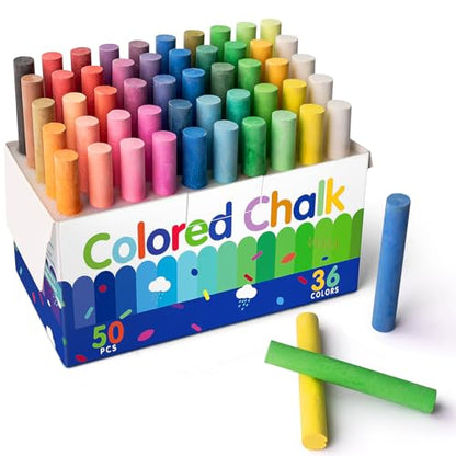 Colored Chalk 36 Colors 50 PCS (50 Count)