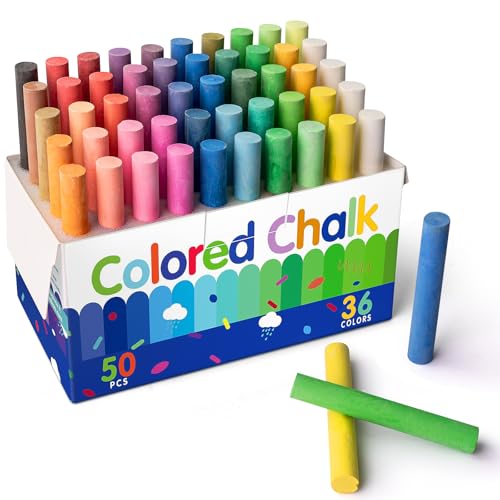 Colored Chalk 36 Colors 50 PCS (50 Count)