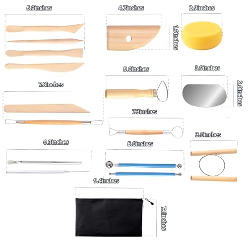 17 Pcs Pottery & Clay Sculpting Tools