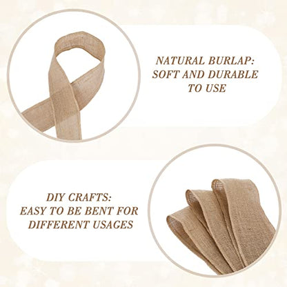 20 Yard 4 Inches Burlap Ribbon Wide Jute Ribbon Natural Burlap Fabric Roll Wired Edge for Wreaths