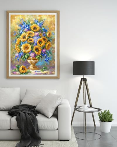 14ct Counted Stamped Cross Stitch Kits for Adults Flowers Printed Cross Stitch Patterns Art Crafts Cross Stitch Supplies