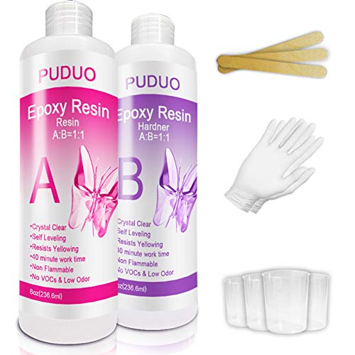 Epoxy Resin Crystal Clear Kit for Art (16 Fl Oz)