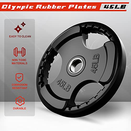 Olympic Rubber Grip Weight Plates (2 Count)