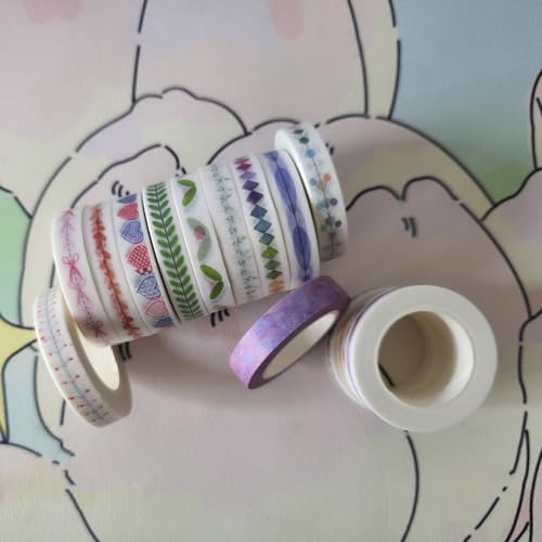15 Rolls Slim Washi Tape Set
