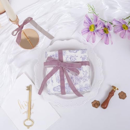 Vintage Lavender Velvet Ribbon Lilac Christmas Ribbon for Gift Wrapping Crafts Christmas Tree Ornaments Garland Decorations