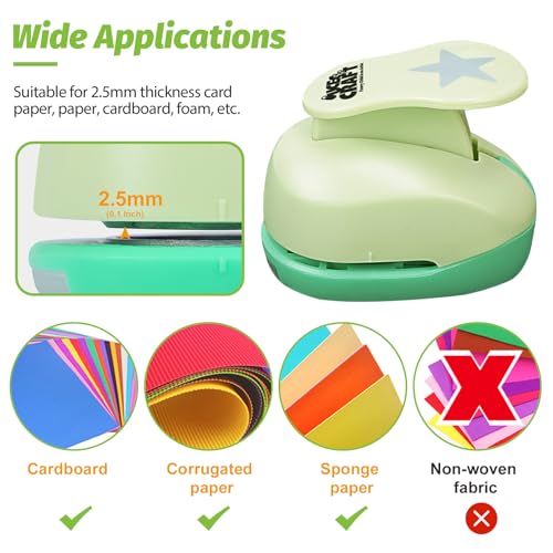 Star Hole Paper Punch Star Lever Puncher for Crafts 1 Inch Craft Punch