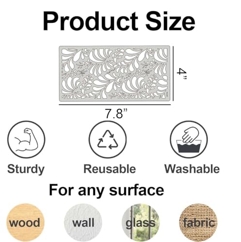 Stencils for Crafts Reusable Art Stencils for Painting 8"x4" (18 Count)