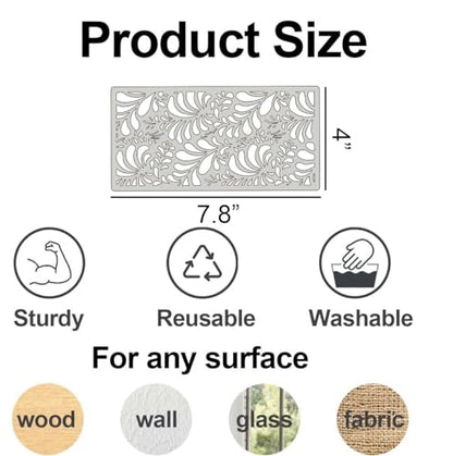 Stencils for Crafts Reusable Art Stencils for Painting 8"x4" (18 Count)