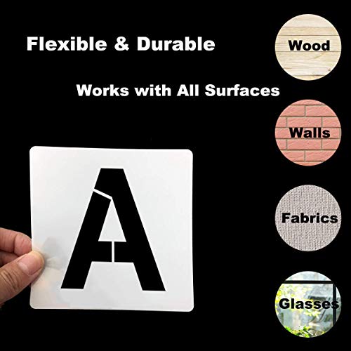 Alphabet Letter and Number Stencils 6 Inch (40 Count)