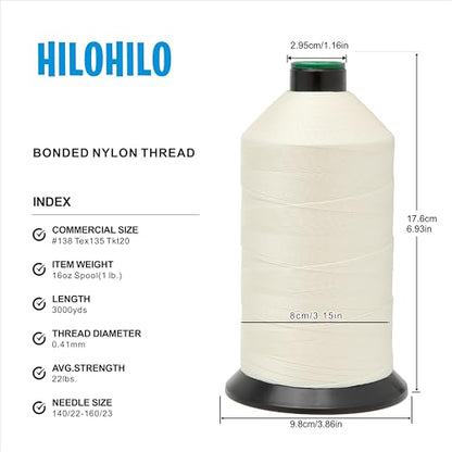 Extra Strong Bonded Nylon Thread #138 Tex135