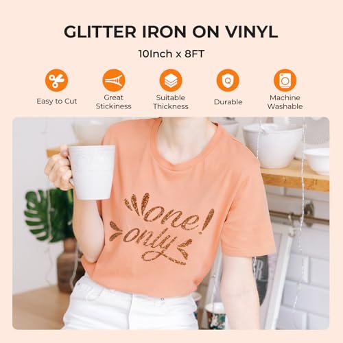 Bronze Glitter HTV Vinyl Roll