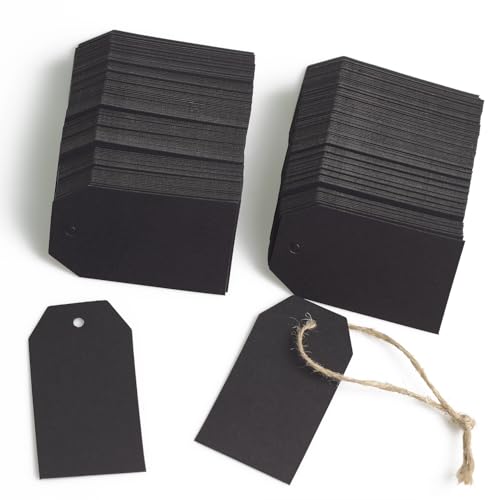 200PCS Paper Gift Tags with Free 200PCS Black Cotton Strings (200 Count)