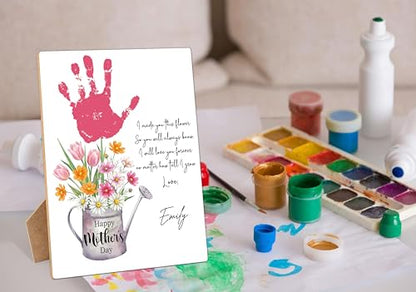 Mother's Day Flower Handprint Art Wooden Making Sign