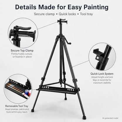 21 61 Inch Adjustable Art Easel Stand for Painting with Tray