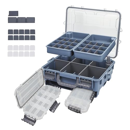 Universal Fishing Tackle Box with Two Small Tackle Tray