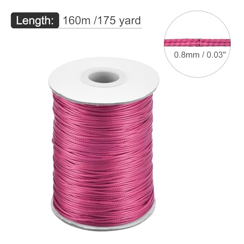 Waxed Cord 0.8mm Waxed Polyester Cord 175 Yard Wax String for Bracelet Making