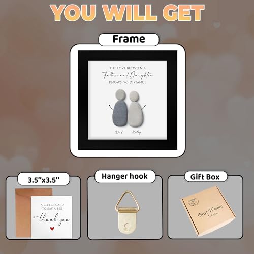 Personalized Father and Daughter Pebble Art Frame