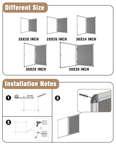 26"x20" Enclosed Bulletin Board