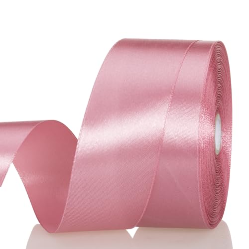 1 1 2 Inch Rose Gold Solid Satin Ribbon for Gift Wrapping
