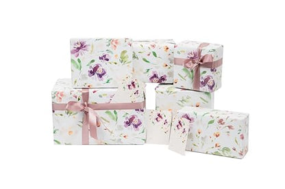 Floral Wedding Wrapping Paper + Ribbon Set with Tags