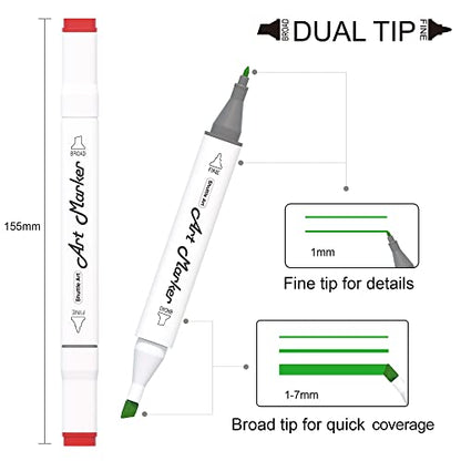 280 Colors Dual Tip Alcohol Based Art Markers (280 Count)