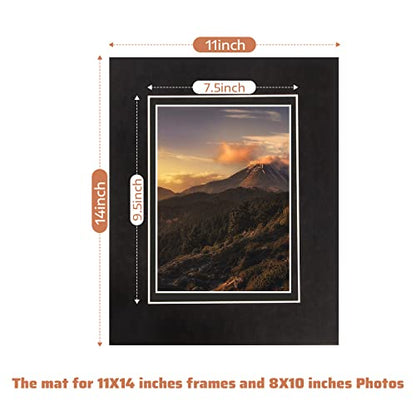 10 Pack Acid Free Black Picture Frame Mats